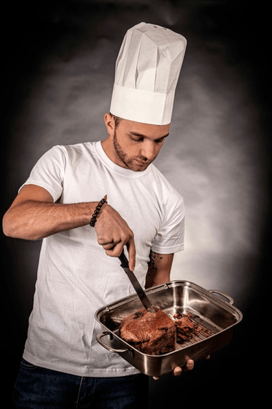 Man prepares meat for potency
