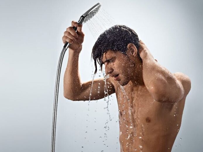 The contrast shower perfectly tones the male body, which strengthens potency